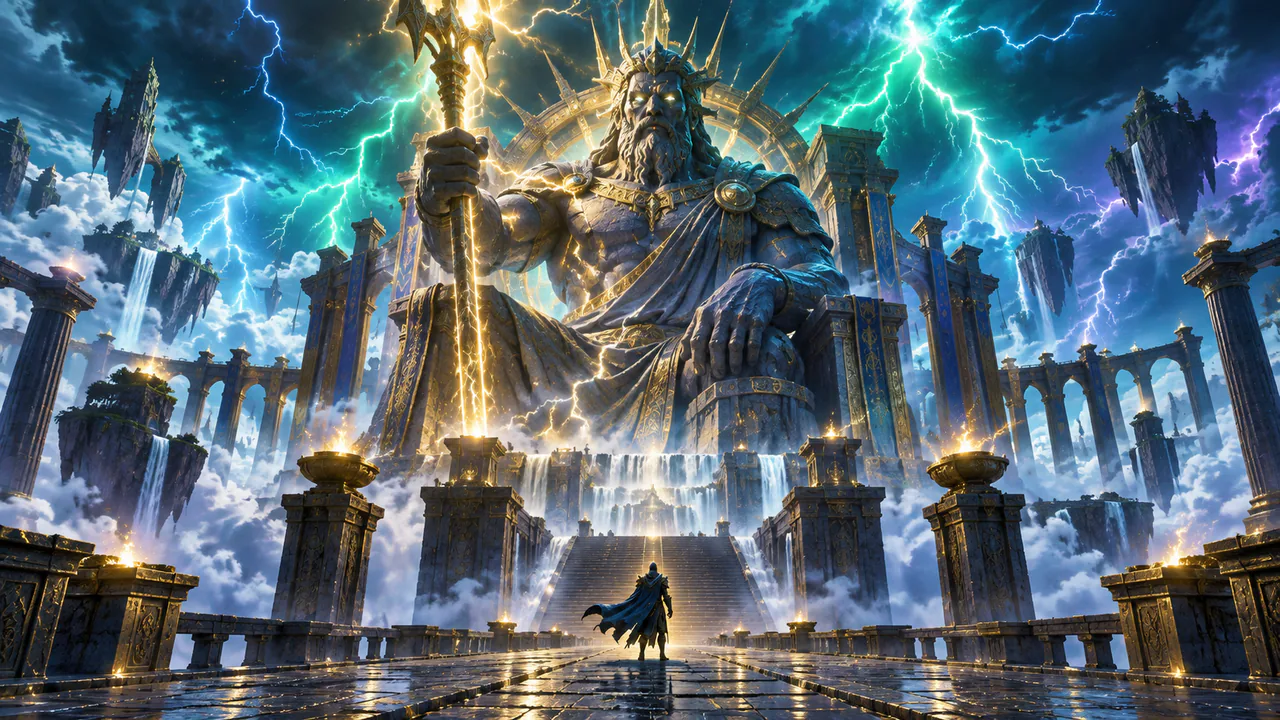 Original lightning temple artwork for a high-multiplier review